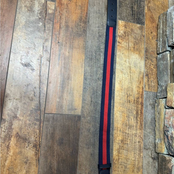 Gucci Double G Logo Canvas & Leather Belt - Picture 4 of 5